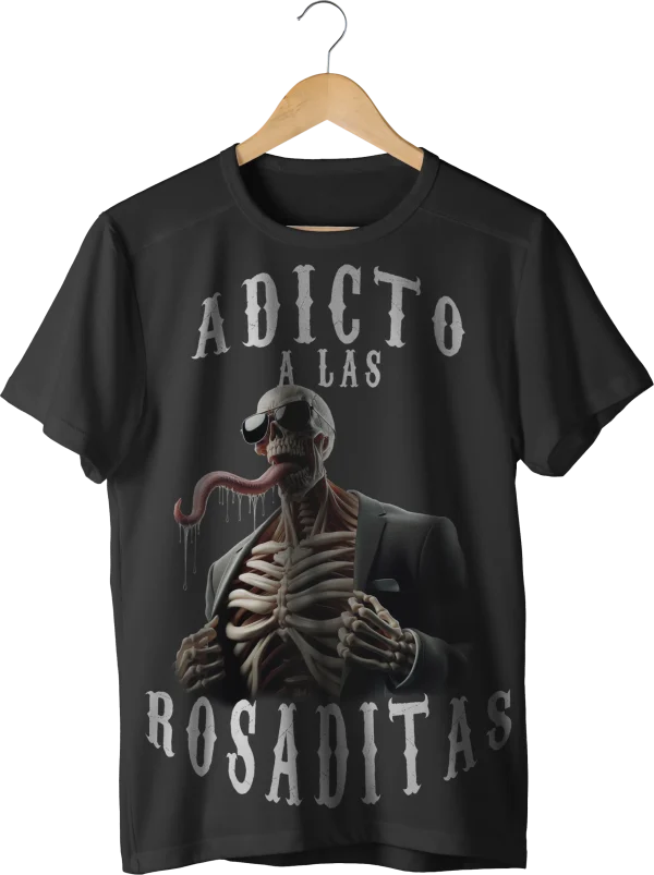ADICTO A LAS ROSADITAS — estampado delantero