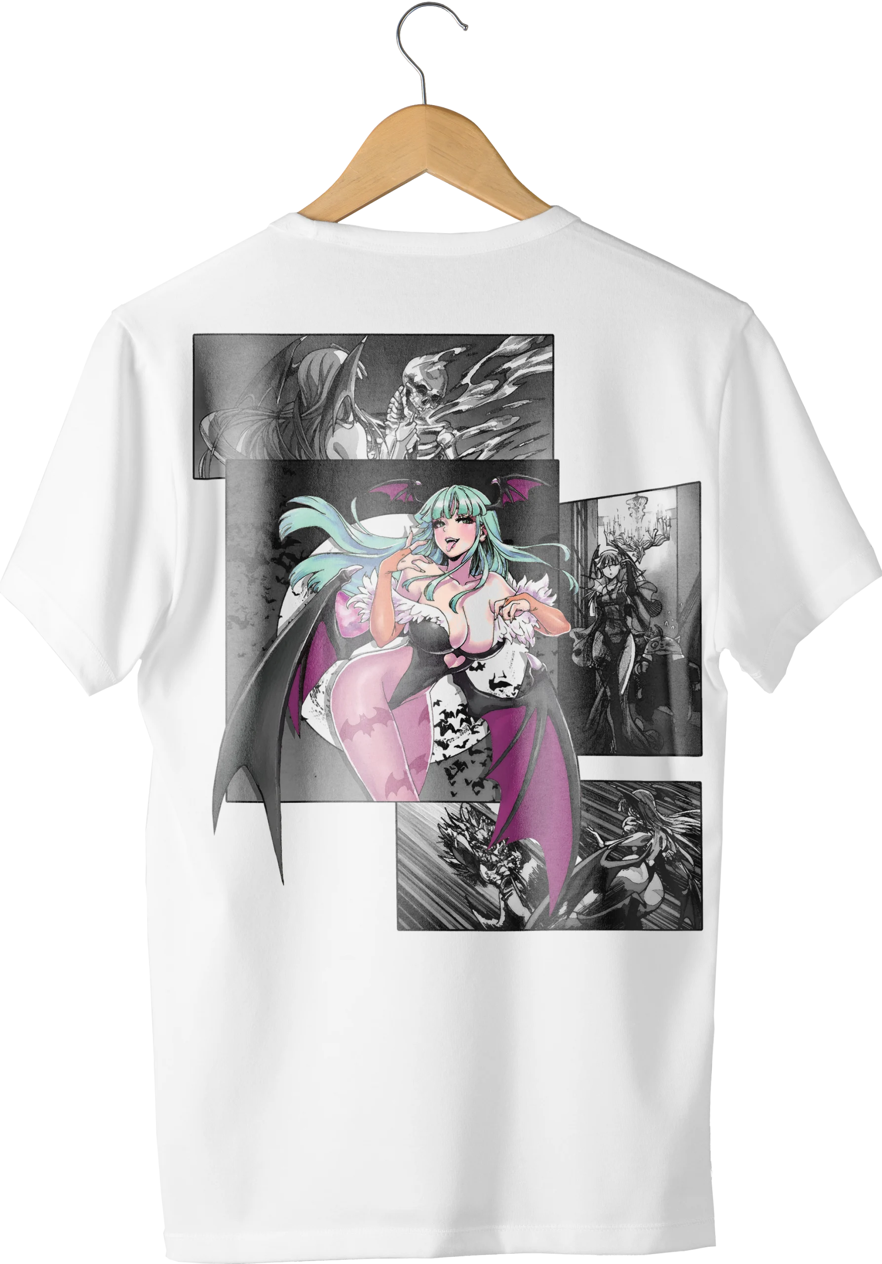 Darkstalkers Morrigan Manga Espalda Blanca - La tienda más basada de Colombia 🗿