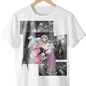 Darkstalkers Morrigan Manga Frontal Blanca - La tienda más basada de Colombia 🗿