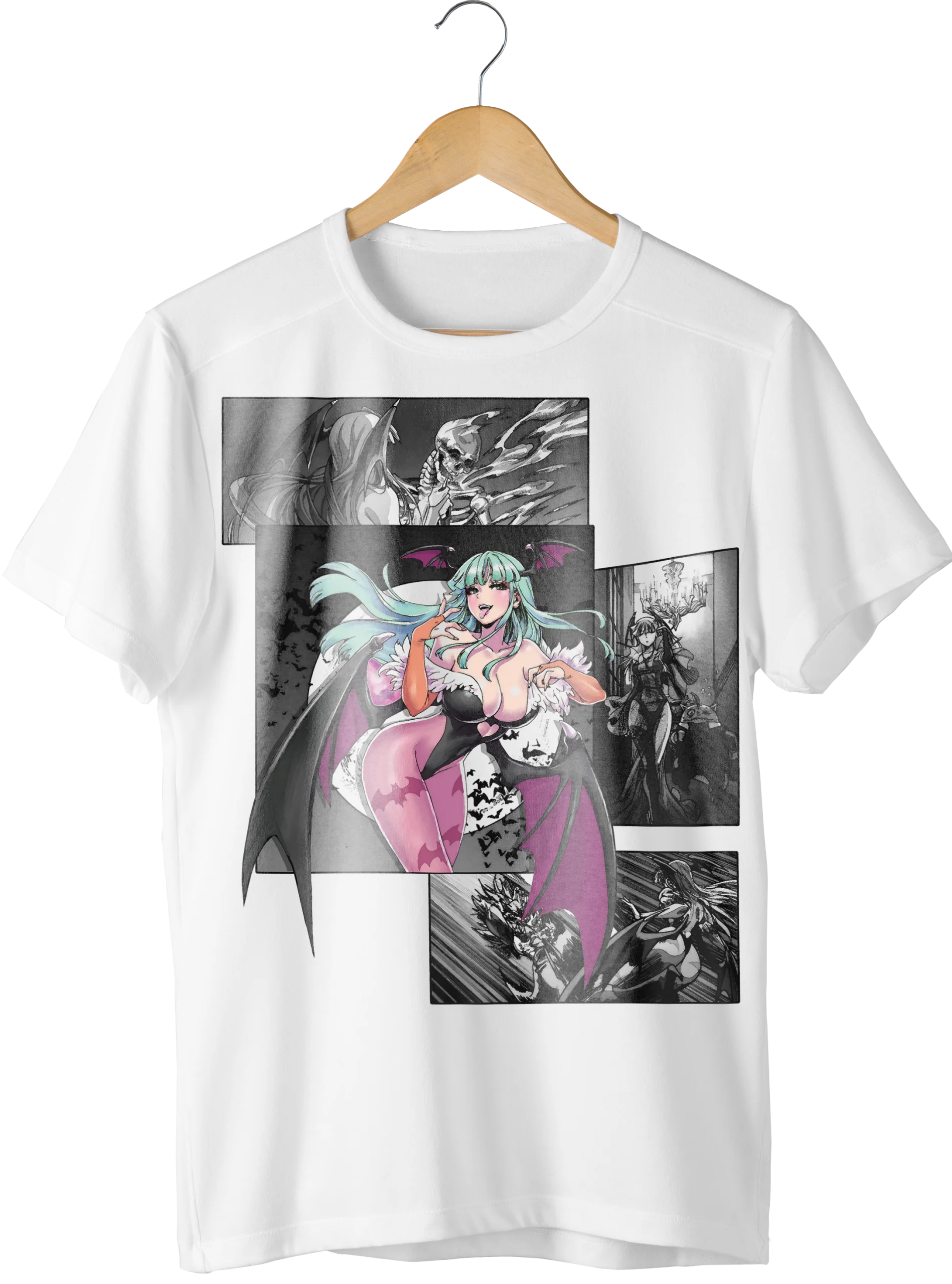 Darkstalkers Morrigan Manga Frontal Blanca - La tienda más basada de Colombia 🗿